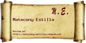 Matecsny Estilla névjegykártya